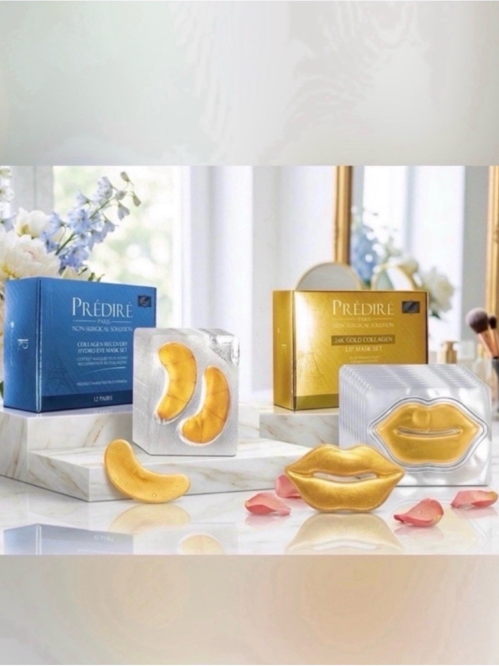 Gold Hydrogel Eye & Lip Mask Set - Gold